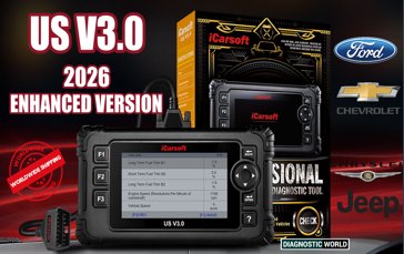 2026 iCarsoft US V3.0 Enhanced Version Software Genuine Official FORD CHEVROLET CHRYSLER JEEP HUMMER PONTIAC GMC SATURN Diagnostic Scan Tool