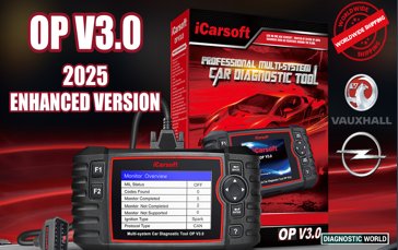 2025 iCarsoft OP V3.0 Enhanced Version Software Genuine Official VAUXHALL OPEL Diagnostic Scan Tool