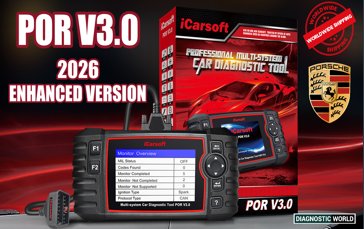 2026 iCarsoft POR V3.0 Enhanced Version Software Genuine Official Porsche Diagnostic Scan Tool
