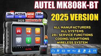 2025 AUTEL MK808K-BT OFFICIAL GENUINE PRODUCT DIAGNOSTIC WORLD