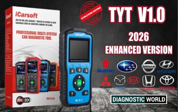 2026 iCarsoft TYT V1.0 Enhanced Version Software Genuine Official SUZUKI SUBARU NISSAN HYUNDAI MITSUBISHI MAZDA KIA HONDA TOYOTA Diagnostic Scan Tool