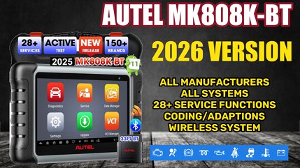 2026 AUTEL MK808K-BT OFFICIAL GENUINE PRODUCT DIAGNOSTIC WORLD